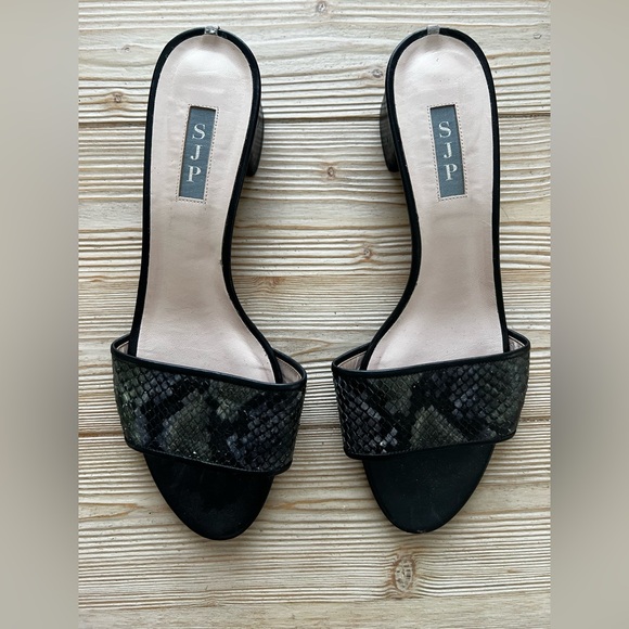 SJP by Sarah Jessica Parker Snakeskin Slide Sandals 41.5 / US 10.5 Made in Italy